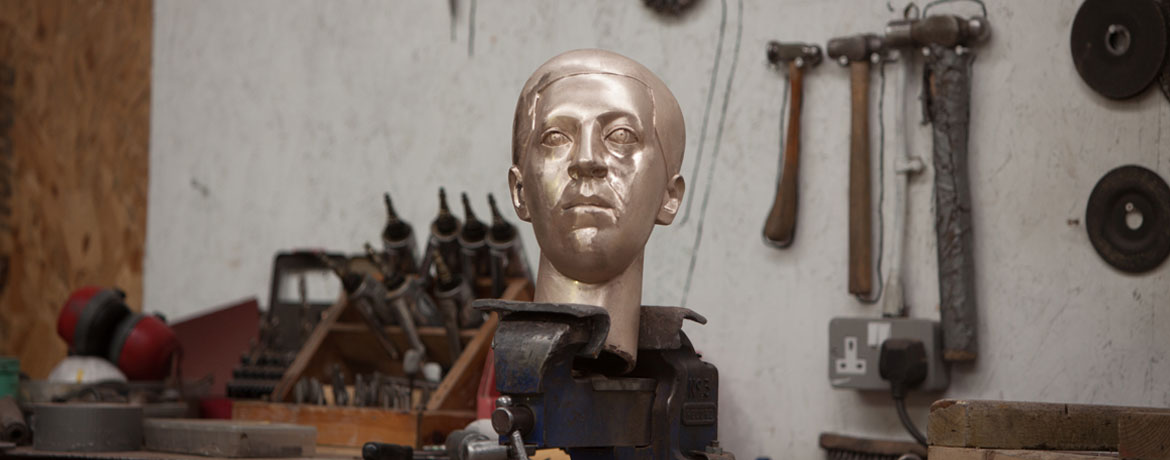 Bronze portrait head